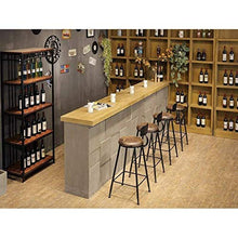 Zfggd Sgabelli Alti Sgabello, Imbottito/Sedia in Legno Poggiapiedi in Metallo Schienale Bar da Colazione Tavolo Scrivania Sedie da Cucina Controsoffitto Altezza Sedile Girevole