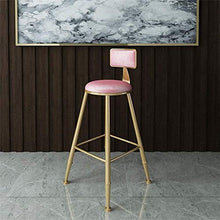 JXXDDQ - Sgabello da bar in stile moderno, moderno, moderno, moderno, moderno, con seduta e schienale in velluto rosa, finitura metallo/ferro (dimensioni: 75 cm)