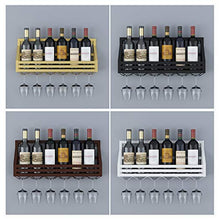 Porta Bottiglie da Vino Porta Bottiglie a Parete, Porta Bottiglie e Vetro Metallo, Contiene 6 Bottiglie, 6 Bicchieri, Scaffale Vino per Bar/Cucina/armadi Rack di stoccaggio
