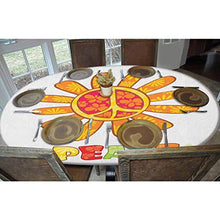 Tovaglia elastica in poliestere, con motivo floreale "Peace with Original Nature Flower", con scritta "More Empathy for the Earth Moral", con elastico allungato, per tavoli fino a 121,9 x 172,7 cm