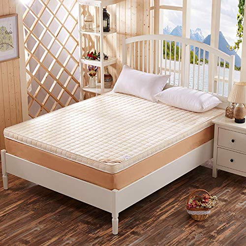 Materassino coprimaterasso coprimaterasso,spesso cuscino futon tradizionale giapponese antiscivolo,coprimaterasso trapuntato pieghevole coprimaterasso in cotone lavorato a maglia per dormitorio domest