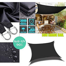 CH-GTJ Tenda A Vela, Tenda Parasole Esterno Rettangolare, Telo da Sole in HDPE, Anti-Raggi UV, Parasole per Esterni, Giardino, Cortile,Nero,3X4m