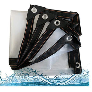 SHIJINHAO Telo Impermeabile Esterno,Plastic Foro Dell'occhio Impermeabile Antivento Incatramata Addensare Avvolto Bordo Pieghevole Chiaro Tarp con Metallo for Auto Vegetazione, 28 Formati