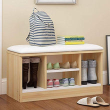 YANG Wooden Shoe Rack Cambio di Scarpe Panca da Letto Imbottito poggiapiedi Bagagli Petto Guardaroba Dressing Table Sgabello Ottomana 80X32X42.2CM