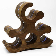 La Galaica | Portabottiglie di design in legno e metacrilato blu | Per 6 bottiglie | 36x13x34 cm.