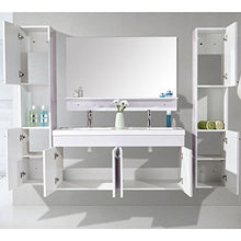 Mobile bagno Lady nero o bianco doppio lavabo in ceramica cm 120 sospeso miscelatori e 2 colonne inclusi I