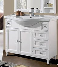 Mobile sottolavabo con lavabo e specchio Ilaria 105 cm Per Arredo Bagno Bianco classico