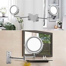 Specchietto ingrandimento luminoso da parete x 10, specchio da trucco specchio bagno 7 pollici specchio da parete doppio