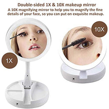 Lshbwsoif Specchio Trucco 10X Ingrandimento Illuminato Doppio Lato Specchio Trucco LED Bagno Viaggio Pieghevole Per Bagno Camera Da Letto