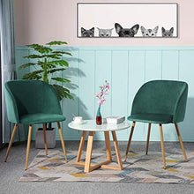 IPOTIUS Set di 2 Sedie Sala da Pranzo in Velluto Moderne Poltroncine da Cucina, per Soggiorno Camera da Letto Tavolo da Trucco,Seduta Imbottiti e Gambe in Metallo,Verde Scuro