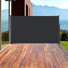 LZQ Tenda da Sole Laterale Retrattile, Paravento Avvolgibile Esterno, Anti UV Antivento Protezione Privacy Frangivista per Balcone, Giardino, Terrazzo, Veranda - Nero - 200x300 cm