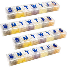 Organizer per pillole settimanale - Confezione da 4 planner per pillole extra large da 7 giorni e organizer per pillole giornaliero e promemoria per i farmaci, dal lunedì alla domenica, senza BPA