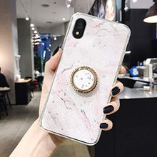 Suhctup Compatibile con iPhone XR Custodia in Slim Morbido Silicone TPU,Marmo Design con Glitter Brillantini Bling Cristallo Chiara Paraurti Protettiva Cover con Ring Kickstand -5