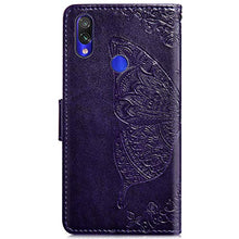 Saceebe Compatibile con Xiaomi play Custodia pelle Cover a libro Portafoglio Flip Case [Custodia in pelle goffrata con fiori e farfalle con cordino] anteriore e posteriore Bumper Case,viola scuro