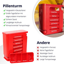 Scatole dei medicinali Kerpers® 7 giorni con 4 scomparti ciascuno - Made in Germany - portapillole, torre dei medicinali, portapillole, distributore di medicinali, portamedicinali per la conservazione