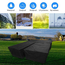 Copertura Protettiva Divano Angolare,Forma di L Coperture per Mobili da Giardino,Impermeabile Resistente al Vento Resistente all'aria Copridivano (215X215X87CM&155x95x68cm)
