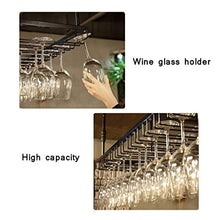 COLiJOL Scaffale per Vino Scaffale per Vino in Stile Semplice Scaffale per Bicchieri da Vino in Ferro da Appendere Scaffale per Decorazione a Soffitto per Bar, Ristoranti,Nero,60 * 35 cm