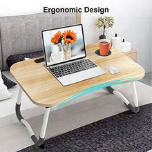 BOPUROY Tavolo Laptop, Tavolo per Notebook, Pieghevole Tavolo per Computer Portatile, Supporto PC Portatile con Gambe Pieghevoli per Divano, con Fessura per Tazza, per Lletto/Divano/Pavimento - Arredi Casa