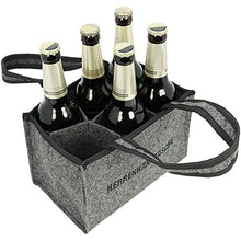 COM-FOUR® borsetta da uomo - borsa in feltro per bevande - borsa per bottiglie in feltro per 6 bottiglie - portabottiglie fino a 0,5 L, grigio/nero, 24 x 15 x 15 cm (Motivo 1-1 pezzo)