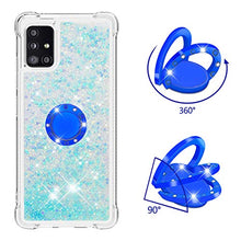 Custodia Samsung Galaxy A51 5G Squillo della Base del Telefono TPU Brillantini Diamond Liquido Telefono Bumper Case （Stelle Blu Fluorescenti）