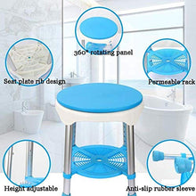 Sgabello da Bagno Girevole Regolabile in Altezza con ripiano per Pedale Max.150 kg 13 Pollici 0110