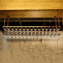 Rastrelliere per Bicchieri da Vino Porta Bicchiere per Vino sospeso, soffitto in Ferro battuto Stabile Appeso per Vino portaoggetti in Vetro, Regolabile in Altezza: 30-60 cm, per casa/Cucina/Bar O
