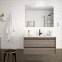 Yellowshop. - Mobile Bagno sospeso Legno Modello Attila 80 cm con lavabo Specchio LED e Colonna Varie Colorazioni (Eternity (Completa + Colonna))