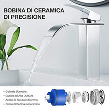 Rubinetto Lavabo a Cascata, Miscelatore Bagno in Ottone, Rubinetto Lavabo Bagno con Grande Uscita Acqua, Rubinetto Lavabo Monocomando con Acqua Calda e Fredda Disponibile