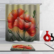 LIYAN Combinazione Bagno. Immagini Chiare E Colori Vivaci Rendono Il Tuo Bagno Pieno di Vita. Accessori da Bagno. Pittura. Fiori Rossi