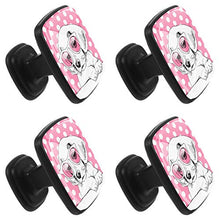 Cucciolo di Beagle in occhiali rosa Pomelli per Porta Set di 4 Pomelli per Mobili Manopole per Cassetti Cucina Armadio Vetro