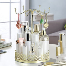 Nwn Storage Box Home Use Desktop Finitura Rotary Cosmetics Rack Stile Rustico Europeo/Americano (18,2 * 26,7 cm) Oro
