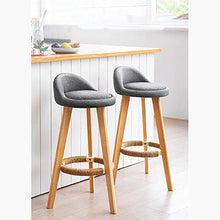 Bar Sgabelli per Cucine Isole, Anti-slip e Indossare Bar Sgabelli In legno, Home Solid Wood Chair Bar Sgabelli Grey Backrest High Sgabello