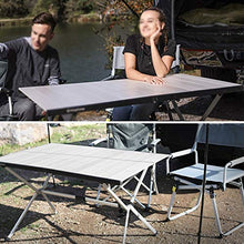HYJBGGH Tavolo Pieghevole da Campeggio in Alluminio Tavolo da Picnic Tavolo da Giardino per Cucinare All'aperto, Viaggiare con Lo Zaino in Spalla (Color : Silver, Size : 146 * 80 * 70cm)