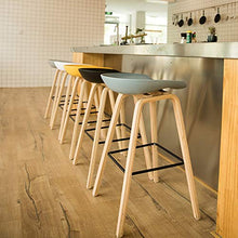 JIAGU - Sedia da bar in legno, stile moderno, casual, per colazione, ristorante, bar, cena, con cuscino in plastica e schienale in legno, semplice sedia per soggiorno, decorazione per scarpe alte
