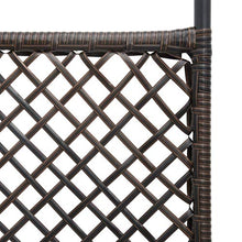 E E-NICES Paravento a 3 Pannelli in Polyrattan Marrone 180x200 cm