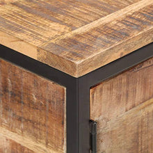 Tidyard Credenza 85x30x80 cm in Legno Massello di Mango Grezzo,con Un'anta, Due Cassetti e Un Ripiano