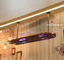 PZW Semplice e Creativo Portabottiglie da Vino Rosso Bar Portabottiglie Cornice da Vino in Vetro Appesi Calici Retrò Cornice in Vetro da Vino Rosso Capovolta Appendini per Vino con Luci82 * 28cm