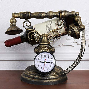 LYLSXY Wine Rack, supporto 1 Bottiglie con multifunzione Visualizzazione orologio Ripiani,Bronzo