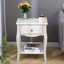Sogesfurniture BHEU-BSB-008 - Comodino con cassetto, 49 x 38 x 62 cm, colore: Bianco