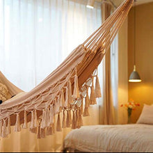 Amaca da Campeggio Giardino Swing brasiliano Hammock Boho frange esterna la base della culla coperta Hanging Chair Lounger bianco della tela di canapa della nappa carrello Amaca for Patio, Camera da l
