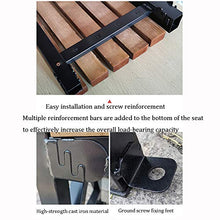 Panchina da esterno in ghisa con sedile in legno massello, con schienale, poltrona, panchina per terrazza, sedia a schiera da giardino anticorrosiva e resistente al sole, giardino / veranda / balcon