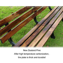household products Panca da Giardino in Legno Massello con Schienale, Panchina in Legno per Esterni, Treppiede in Ghisa Antiruggine per Il Tempo Libero Panchina da Giardino retrò, 120 Cm / 150 Cm