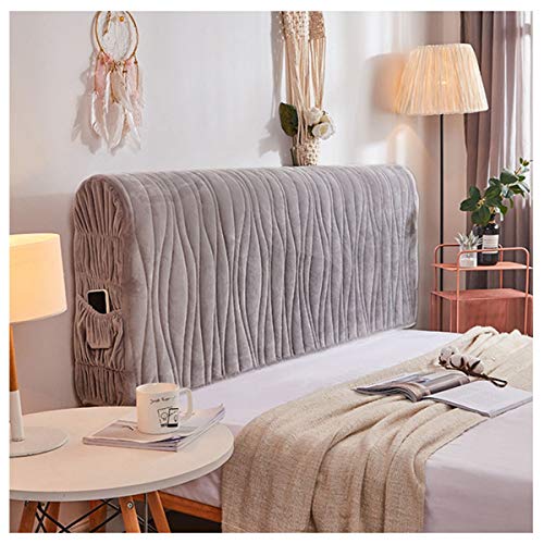 HDGZ Copri Testata Letto Fodera Elastica Protezione Testata Elastico Copritestata all-Inclusive Cover Decorazione Camera Letto (Color : Gray, Size : 2m)
