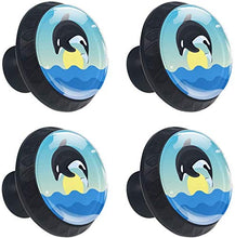 Cartoon Whales Jumping Ocean Wave Pomelli per Porta Set di 4 Pomelli per Mobili Manopole per Cassetti Cucina Armadio Vetro