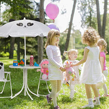 Relaxdays, Rosa Tavolo Bambini con Ombrellone, Set con 2 Sedie, da Campeggio & Giardino, Tavolino Picnic