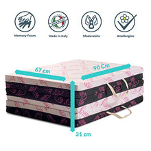 GEEMMA s.r.l. Materassino MEMORY 90x200 Cm pieghevole Futon Alto 11 Cm che piegandosi, diventa anche comoda seduta. Tessuto Anallergico sfoderabile e lavabile.