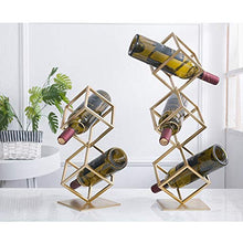 Portavini Cubo creativo espositore da banco in metallo per esposizione verticale Cubo creativo Design moderno per arte della moda è molto adatto per la conservazione e la decorazione domestica (oro) P