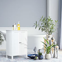kleankin Mobiletto Armadietto 2 Ripiani 2 Ante con Maniglie da Bagno MDF 60 x 30 x 80cm Bianco