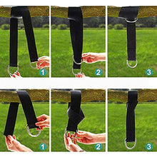 MEILUAIMU Pratiche Cinghie per Sedia sospesa Cinghie per Altalena Cinghie per Alberi Rilegatura in Nylon 2 Cinghie + 2 Fibbie a D + Custodia