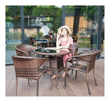 HLZY Tavolo in Vimini in Rattan mobili in Patio e Set s Mobili da Giardino Mobili da Giardino Clearance Patio Rattan Tavolo da Pranzo Set di Wicker Weave Table Table Patio Conversazione